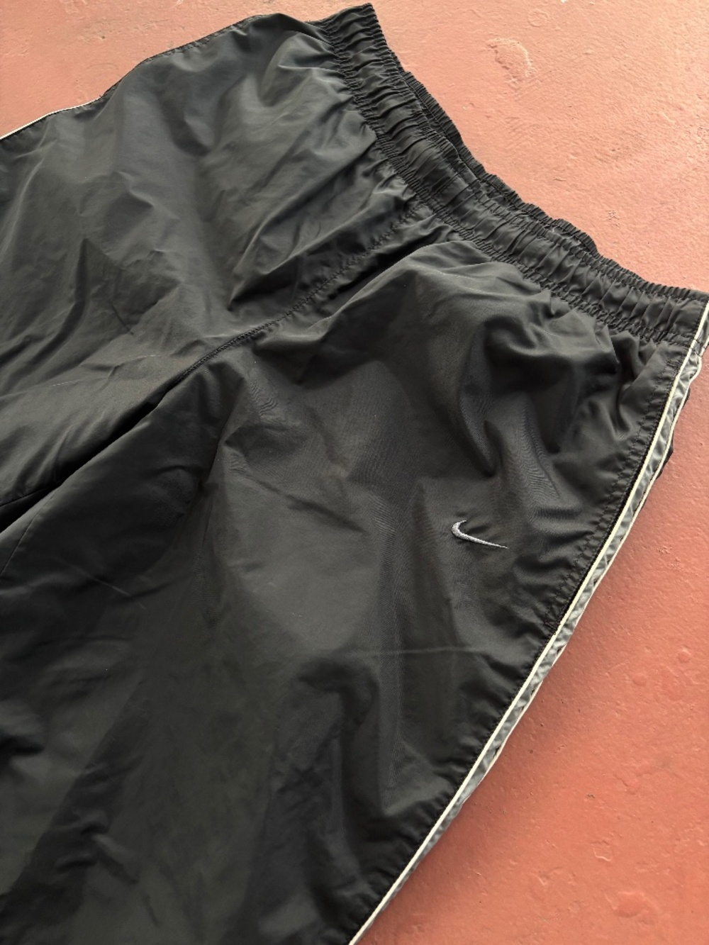 Nike Track Pants small Black grey 90s Silver Tab vintage Baggy Wide Y2k